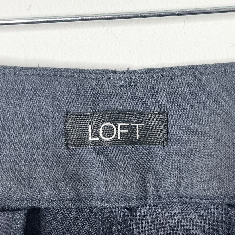 Loft Womens Skinny Ankle Dress Pants 8 Gray Stretch Mid Rise Cotton Blend Career - Picture 6 of 8